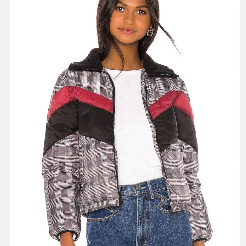 Central Park West Plaid Puffer Jacket
